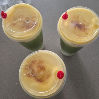 Moon Coffee and Tea - Matcha milk tea with creme brulee cold foam - Coffee & Tea Near Me - Fontana, California Moon Coffee and Tea - Matcha milk tea with creme brulee cold foam - Coffee & Tea Near Me - Fontana, California