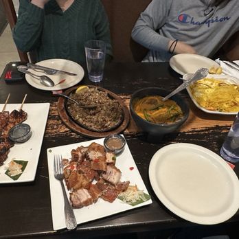 Max's Restaurant - Jersey City - Pork BBQ Skewer Chicken BBQ Skewer Lechon Kawali (Pork Belly) Classic Pork Sisig Kare-Kare (Beef peanut stew) Pancit Palabok - Filipino Near Me - Jersey City, New Jersey Max's Restaurant - Jersey City - Pork BBQ Skewer Chicken BBQ Skewer Lechon Kawali (Pork Belly) Classic Pork Sisig Kare-Kare (Beef peanut stew) Pancit Palabok - Filipino Near Me - Jersey City, New Jersey