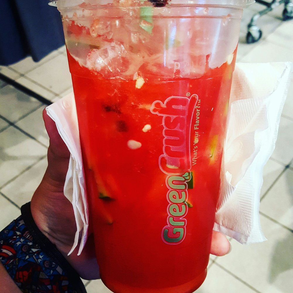 Green Crush - Watermelon. Very good, although a little too sweet for me and I wish there weren't any seeds in there. - Juice Bars & Smoothies Near Me - Fresno, California Green Crush - Watermelon. Very good, although a little too sweet for me and I wish there weren't any seeds in there. - Juice Bars & Smoothies Near Me - Fresno, California
