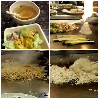 Hibachi One - Miso, salad, veggies, rice & noodles... and the volcano! - Sushi Bars Near Me - Albuquerque, New Mexico