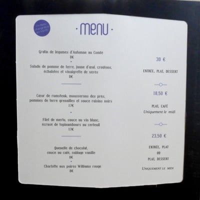 Menu photo 5 Bissac Paris, 75 Menu photo 5 Bissac Paris, 75