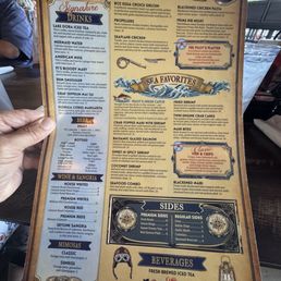 Backside of menu Backside of menu