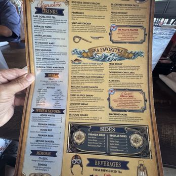 Puddle Jumpers - Backside of menu - New American Near Me - Tavares, Florida Puddle Jumpers - Backside of menu - New American Near Me - Tavares, Florida