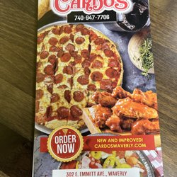 Cardo's Pizza - Front cover of menu