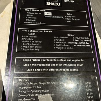 U Shabu - Choices of meat and sides to choose from - Hot Pot Near Me - Las Vegas, Nevada