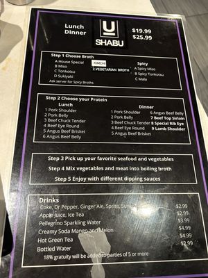 Menu photo 3 U Shabu Las Vegas, NV