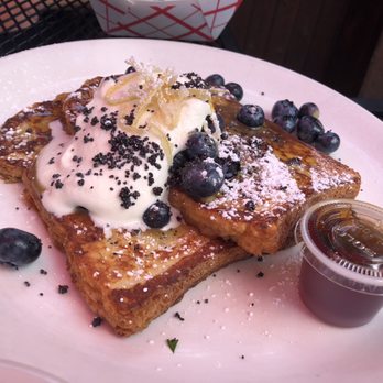 Nicks On Broadway - French toast with whipped cream and blueberries - New American Near Me - Providence, Rhode Island