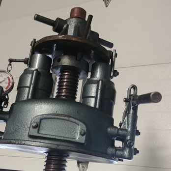 Plagido's Winery - The top of the manual basket press. - Wineries Near Me - Hammonton, New Jersey