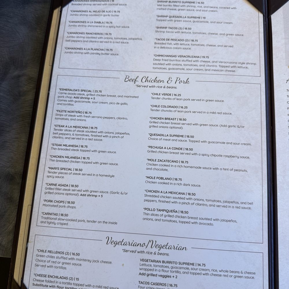 Esmeralda's Mexican Restaurant - Menu as of 5/8/26 - Mexican Near Me - Ripon, California Esmeralda's Mexican Restaurant - Menu as of 5/8/26 - Mexican Near Me - Ripon, California
