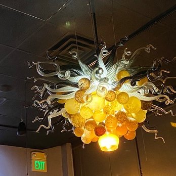 Black Sheep Cafe - glass light installation / chandelier - New American Near Me - Provo, Utah