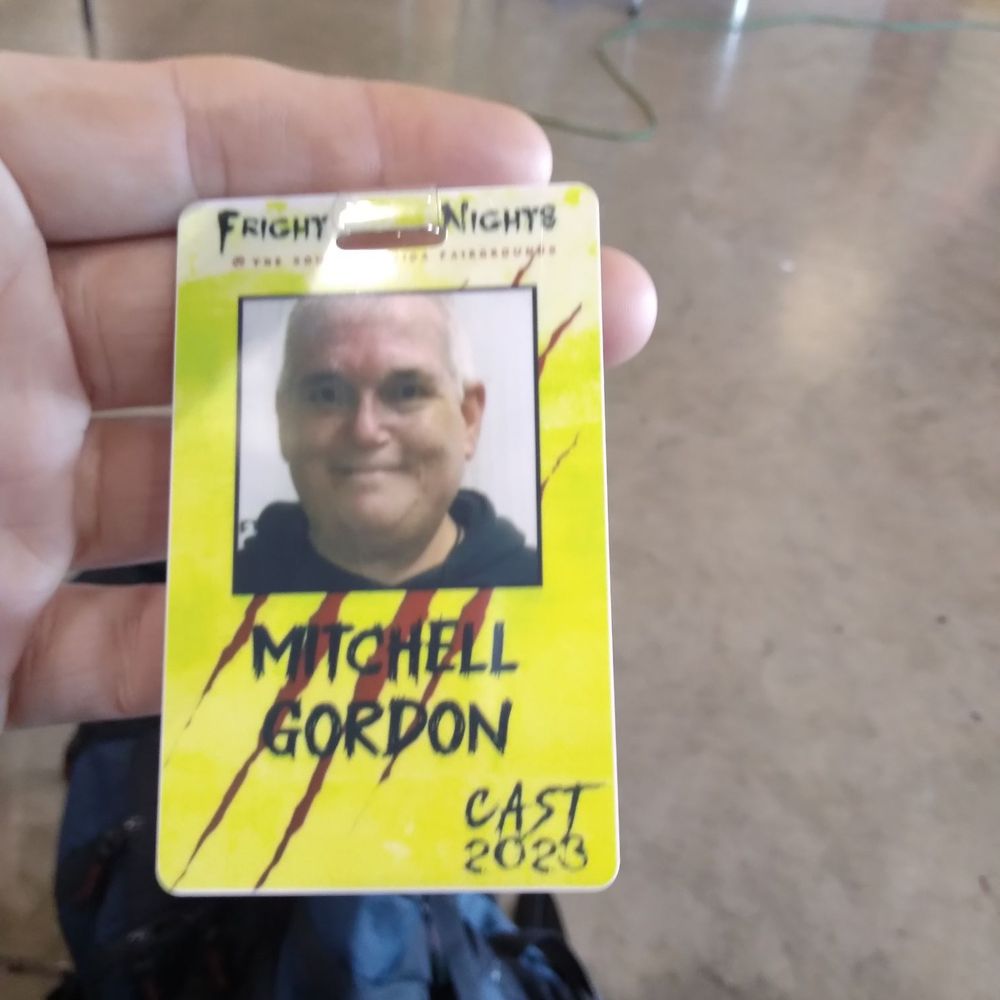 Fright Nights - My badge. I finally made it as a cast member. - Performing Arts Near Me - West Palm Beach, Florida