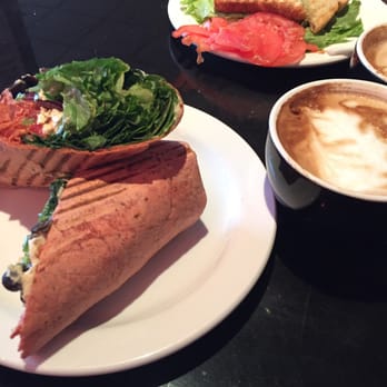 Riverwalk Cafe - Greek hummus wrap with lattes - Cafes Near Me - Nashua, New Hampshire Riverwalk Cafe - Greek hummus wrap with lattes - Cafes Near Me - Nashua, New Hampshire