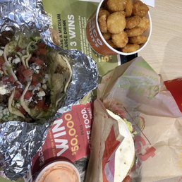 Steak street tacos, potato ole's, taco bravo, off menu house dressing