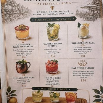 Piazza Di Roma - Limoncello Drinks Menu - Venues & Event Spaces Near Me - Aberdeen, New Jersey Piazza Di Roma - Limoncello Drinks Menu - Venues & Event Spaces Near Me - Aberdeen, New Jersey