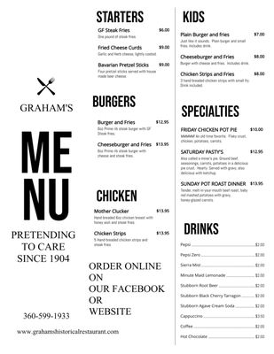 Menu photo 2 Graham’s Historical Restaurant Glacier, WA Menu photo 2 Graham’s Historical Restaurant Glacier, WA