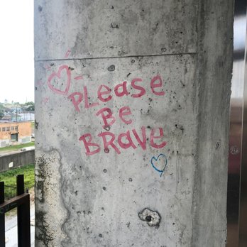 Crescent Park - Pleasant graffiti reminder found on the bridge over the train tracks - Dog Parks Near Me - New Orleans, Louisiana