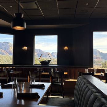 Broome & Orchard - Inside looking at redrocks - Burgers Near Me - Sedona, Arizona