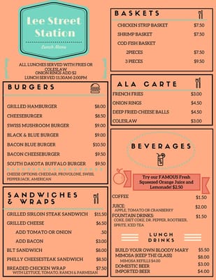 Menu photo 7 Lee Street Station Cafe Deadwood, SD