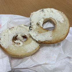 Dunkin' - Not only was there not enough cream cheese to cover the bagel, it was stale.