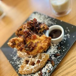 Red Dirt Social - Chicken & waffles with a London Fog