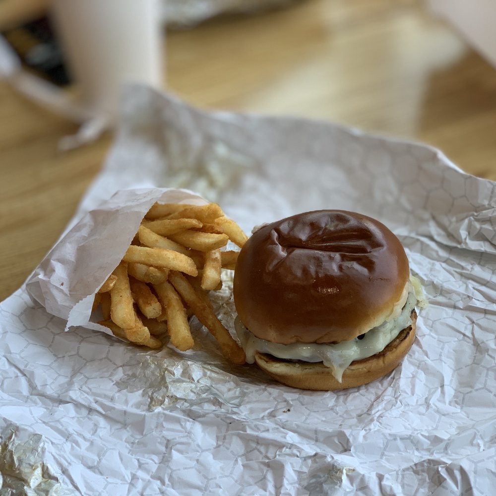 Sharks Burger - a hamburger and french fries - Burgers Near Me - Leander, Texas