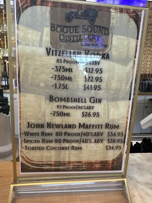 Menu photo 1 Bogue Sound Distillery Newport, NC