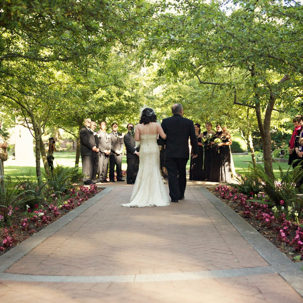 Shakespeare Garden - Father and Bride walking down Shakespeare Garden path to alter. June 9th 2012. - Parks Near Me - San Francisco, California Shakespeare Garden - Father and Bride walking down Shakespeare Garden path to alter. June 9th 2012. - Parks Near Me - San Francisco, California