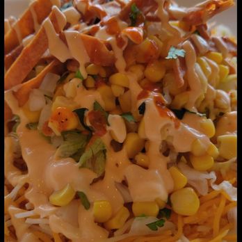 A-Mari-Mix Restaurant - Rice bowl. They add those strips on top. They are crunchy and give a nice texture. The sauce you see is the pink sauce. Not spicy - Mexican Near Me - Miami, Florida A-Mari-Mix Restaurant - Rice bowl. They add those strips on top. They are crunchy and give a nice texture. The sauce you see is the pink sauce. Not spicy - Mexican Near Me - Miami, Florida