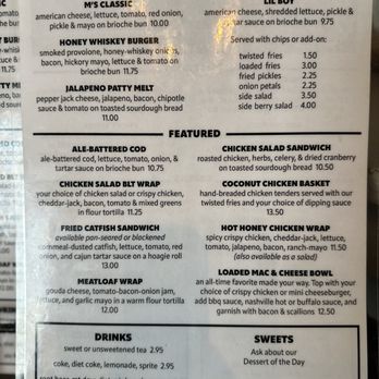 M's Eatery - Menu 2 - New American Near Me - Maysville, Kentucky
