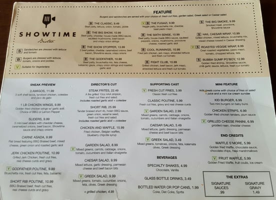 Menu photo 8 Showtime Bistro Toronto, ON