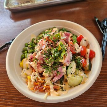 Lowry Beer Garden - Poke bowl with tuna - Burgers Near Me - Denver, Colorado Lowry Beer Garden - Poke bowl with tuna - Burgers Near Me - Denver, Colorado