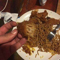 Fried baby shrimp with extra shit inside.
