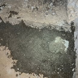 Closed a large hole with concrete Closed a large hole with concrete