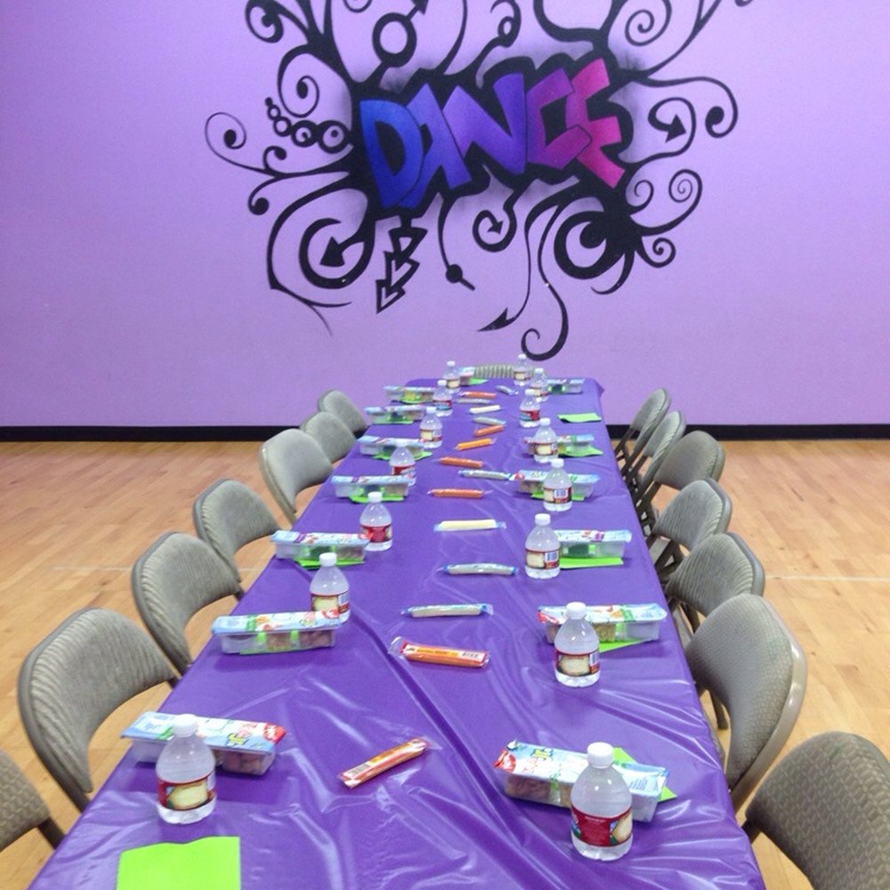 Fliptastic - Party room set up with our snacks - Dance Studios Near Me - Carmichael, California Fliptastic - Party room set up with our snacks - Dance Studios Near Me - Carmichael, California