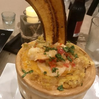 Rice and Beans - Shrimp trifongo with coconut sauce - so good! - Puerto Rican Near Me - Wesley Chapel, Florida