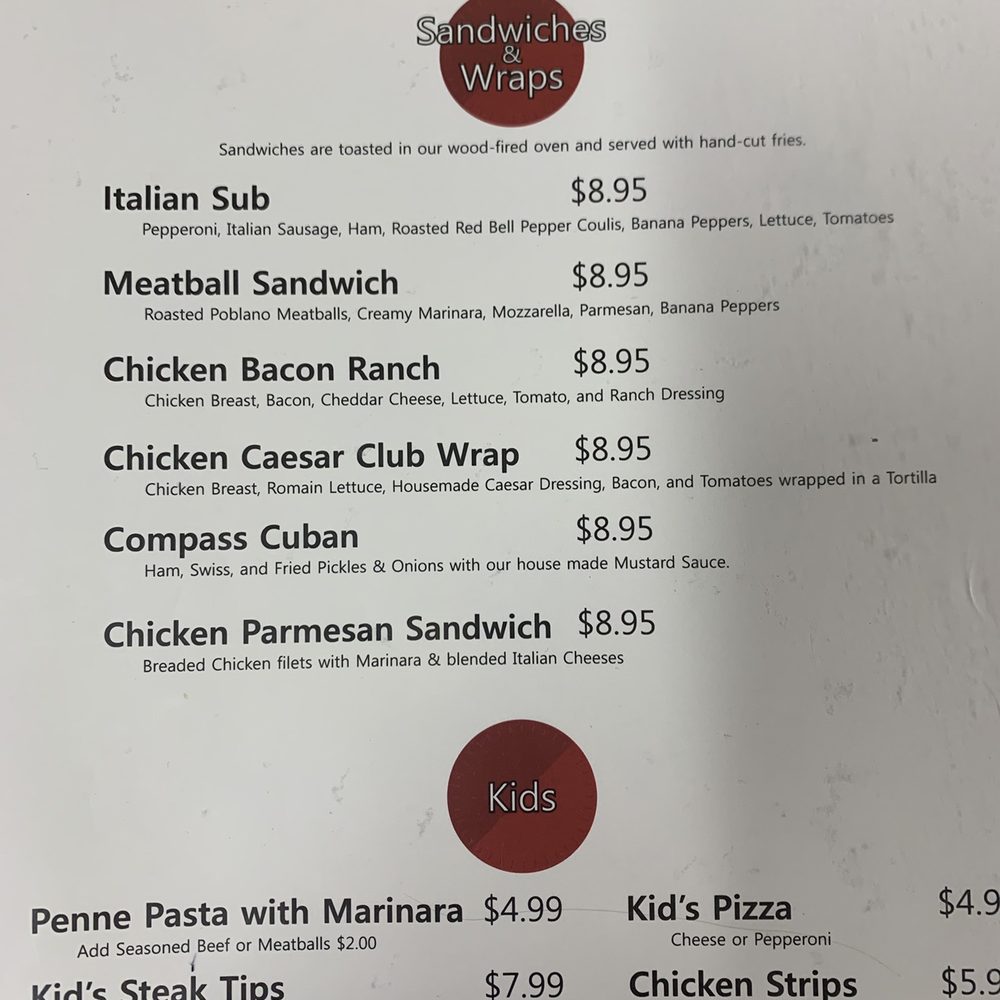 The Compass - Menu - Pizza Near Me - McAlester, Oklahoma