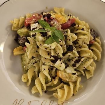 Ristorante Falchetto - Restaurant special (on the menu it was in a red rectangle) - had pesto, mozzarella, tomatoes, olives - Italian Near Me - Rome, RM Ristorante Falchetto - Restaurant special (on the menu it was in a red rectangle) - had pesto, mozzarella, tomatoes, olives - Italian Near Me - Rome, RM