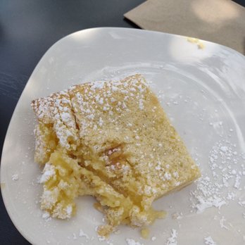 Over Easy - Lemon bar. I asked the pastry trip to bring me something of her choice this was it and it's absolutely delicious. - Breakfast & Brunch Near Me - Medford, Oregon Over Easy - Lemon bar. I asked the pastry trip to bring me something of her choice this was it and it's absolutely delicious. - Breakfast & Brunch Near Me - Medford, Oregon