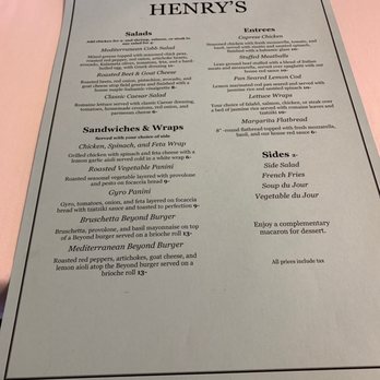 Henry’s Restaurant - the menu - Wraps Near Me - Rochester, New York Henry’s Restaurant - the menu - Wraps Near Me - Rochester, New York