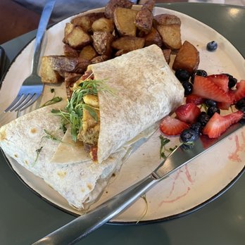 Firefly Tapas Kitchen + Bar - Breakfast burrito with berries and potatoes - Tapas/Small Plates Near Me - Las Vegas, Nevada Firefly Tapas Kitchen + Bar - Breakfast burrito with berries and potatoes - Tapas/Small Plates Near Me - Las Vegas, Nevada