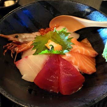 Shigotonin - Kaisen Bowl (scallop, hamachi, tuna, salmon, amaebi, uni on top sushi rice) - Japanese Near Me - Las Vegas, Nevada Shigotonin - Kaisen Bowl (scallop, hamachi, tuna, salmon, amaebi, uni on top sushi rice) - Japanese Near Me - Las Vegas, Nevada