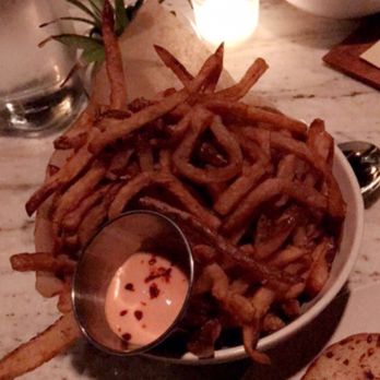Grey Ghost - Fries with fancy sauce..I think the fancy sauce is garlic aoli mixed with heinz ketchup - American Near Me - Detroit, Michigan