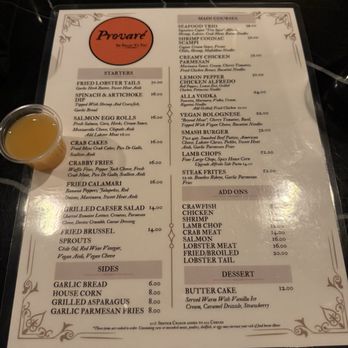 Provare - Menu - Cajun/Creole Near Me - Chicago, Illinois Provare - Menu - Cajun/Creole Near Me - Chicago, Illinois