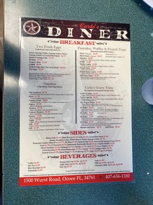 Menu photo 3 Carlo's Diner Ocoee, FL