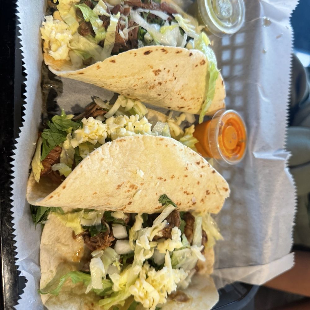 Chubbies Diner - Asada tacos.. apparently the cheese was an extra $1.50 (which was not disclosed) - Mexican Near Me - Bloomington, Indiana