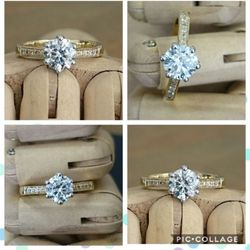 Globe Lane Hand Made Jewellery - Lovely solitaire accented with smaller diamonds