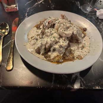 Prey - Oxtail Surf and Turf - Jamaican roasted oxtails and shrimp topped with cajun cream. - Cajun/Creole Near Me - Houston, Texas Prey - Oxtail Surf and Turf - Jamaican roasted oxtails and shrimp topped with cajun cream. - Cajun/Creole Near Me - Houston, Texas