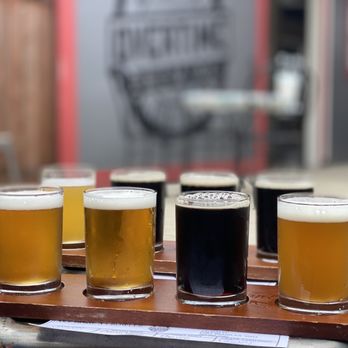 Overtime Brewing - a flight of beers on a table - Brewpubs Near Me - Fort Bragg, California Overtime Brewing - a flight of beers on a table - Brewpubs Near Me - Fort Bragg, California