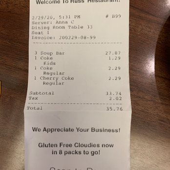 Russ' Restaurant - he receipt for the restaurant - American Near Me - Grand Rapids, Michigan Russ' Restaurant - he receipt for the restaurant - American Near Me - Grand Rapids, Michigan