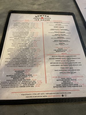 Menu photo 3 Sawyer Ice House Houston, TX Menu photo 3 Sawyer Ice House Houston, TX
